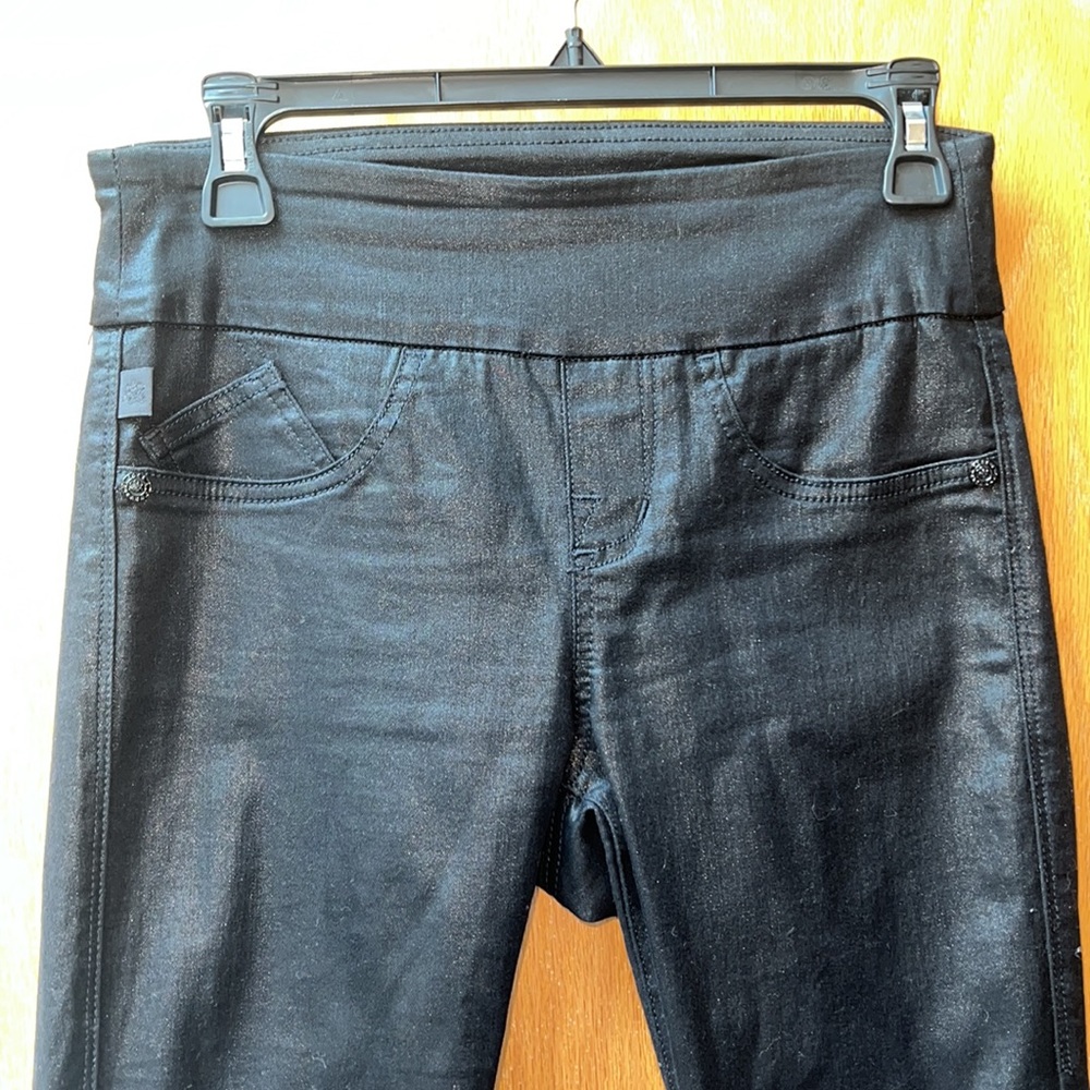Rock & Republic- denim Rx fever leggings- faux leather